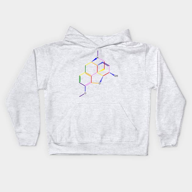 Codeine Molecule Rainbow Chemistry Kids Hoodie by ChemECool